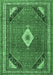 Medallion Emerald Green Traditional Rug, tr4154emgrn