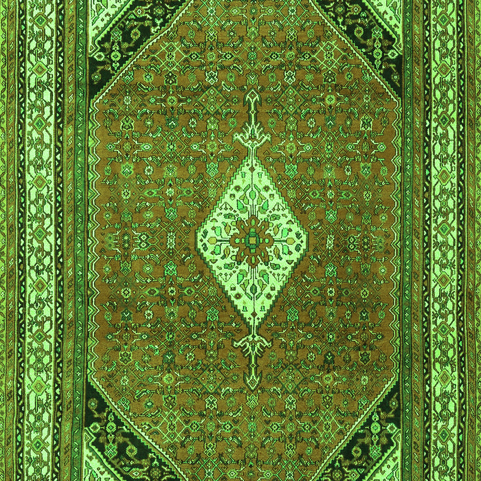 Serging Thickness of Machine Washable Medallion Green Traditional Area Rugs, wshtr4154grn