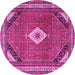 Round Medallion Pink Traditional Rug, tr4154pnk