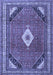 Machine Washable Medallion Blue Traditional Rug, wshtr4154blu