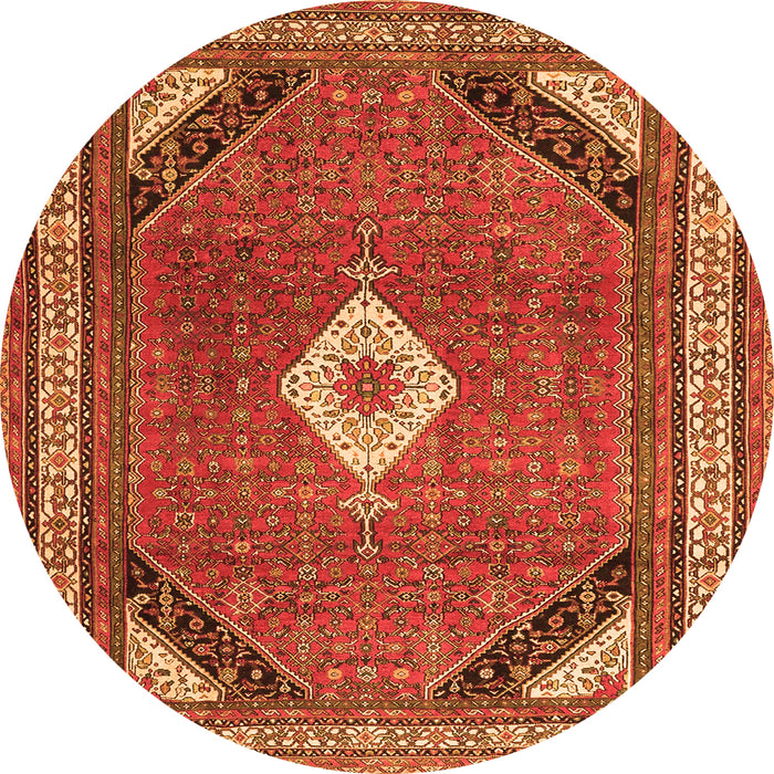 Square Medallion Orange Traditional Rug, tr4154org