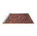 Sideview of Machine Washable Traditional Orange Salmon Pink Rug, wshtr4155