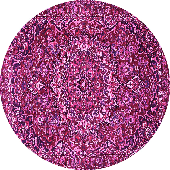 Round Persian Pink Traditional Rug, tr4155pnk