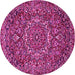 Round Persian Pink Traditional Rug, tr4155pnk