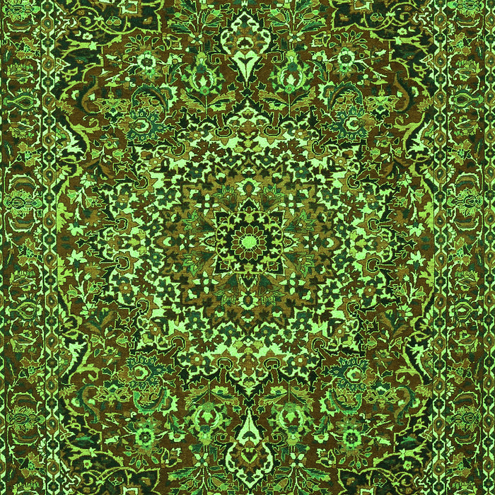 Serging Thickness of Machine Washable Persian Green Traditional Area Rugs, wshtr4155grn