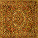 Square Persian Yellow Traditional Rug, tr4155yw