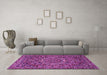 Machine Washable Persian Purple Traditional Area Rugs in a Living Room, wshtr4155pur