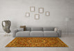 Machine Washable Persian Yellow Traditional Rug in a Living Room, wshtr4155yw