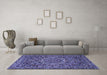 Machine Washable Persian Blue Traditional Rug in a Living Room, wshtr4155blu