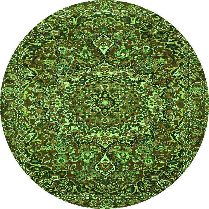 Square Persian Green Traditional Rug, tr4155grn