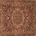 Square Machine Washable Persian Brown Traditional Rug, wshtr4155brn