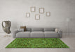 Machine Washable Persian Green Traditional Area Rugs in a Living Room,, wshtr4155grn