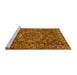 Sideview of Machine Washable Persian Yellow Traditional Rug, wshtr4155yw