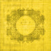 Square Medallion Yellow Traditional Rug, tr4156yw