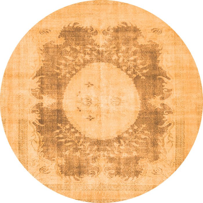 Machine Washable Medallion Orange Traditional Area Rugs, wshtr4156org