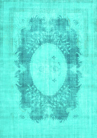 Medallion Turquoise Traditional Rug, tr4156turq