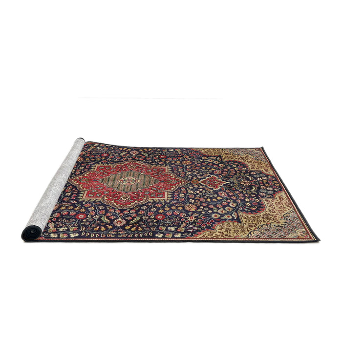 Sideview of Machine Washable Traditional Camel Brown Rug, wshtr4157