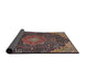 Sideview of Traditional Camel Brown Medallion Rug, tr4157