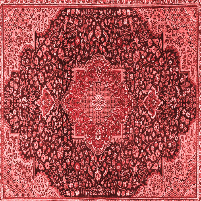 Machine Washable Medallion Red Traditional Rug, wshtr4157red