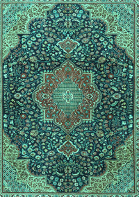 Medallion Turquoise Traditional Rug, tr4157turq