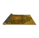 Sideview of Medallion Yellow Traditional Rug, tr4157yw