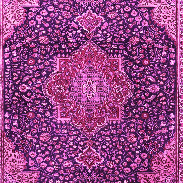 Machine Washable Medallion Pink Traditional Rug, wshtr4157pnk