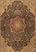 Medallion Brown Traditional Rug, tr4157brn