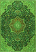 Medallion Green Traditional Rug, tr4157grn