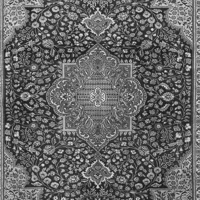 Serging Thickness of Machine Washable Medallion Gray Traditional Rug, wshtr4157gry