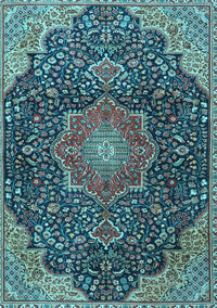 Medallion Light Blue Traditional Rug, tr4157lblu