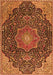 Medallion Orange Traditional Rug, tr4157org