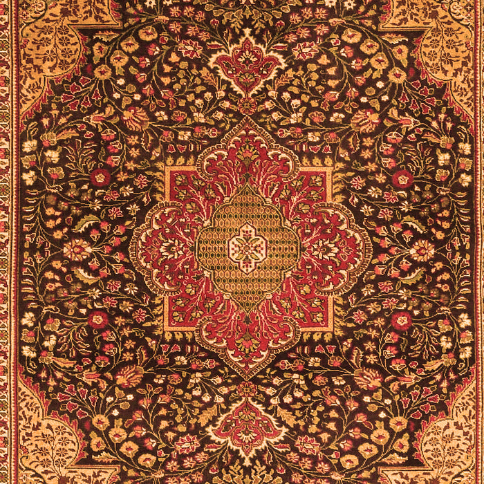 Medallion Orange Traditional Rug, tr4157org