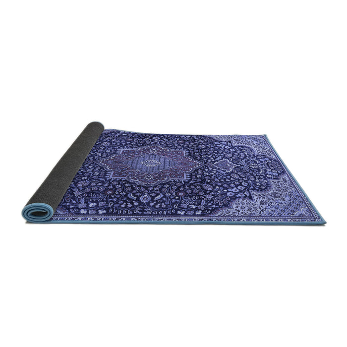 Sideview of Medallion Blue Traditional Rug, tr4157blu