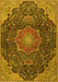 Medallion Yellow Traditional Rug, tr4157yw