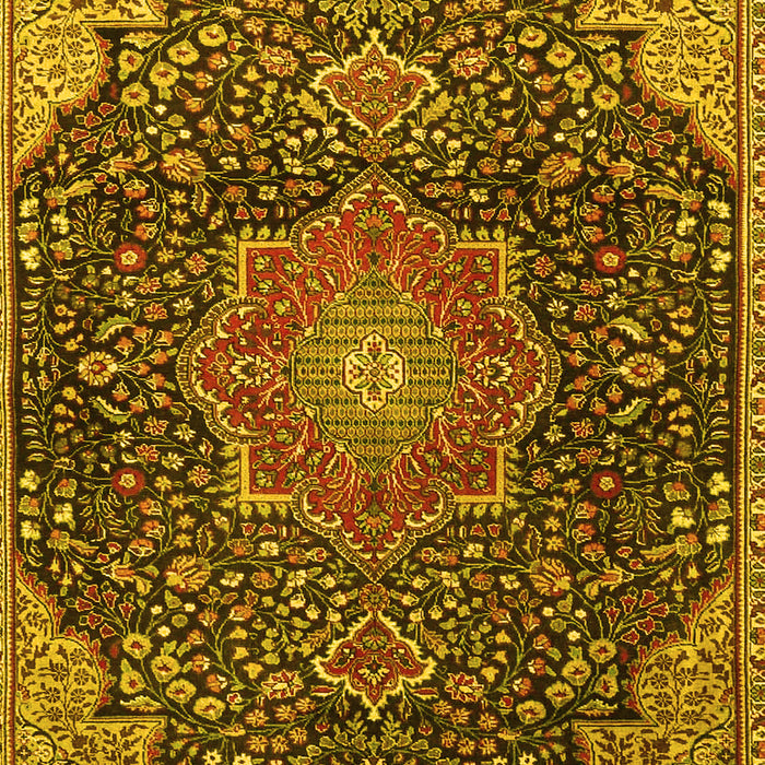 Medallion Yellow Traditional Rug, tr4157yw