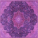 Square Medallion Purple Traditional Rug, tr4157pur