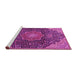 Sideview of Machine Washable Medallion Pink Traditional Rug, wshtr4157pnk