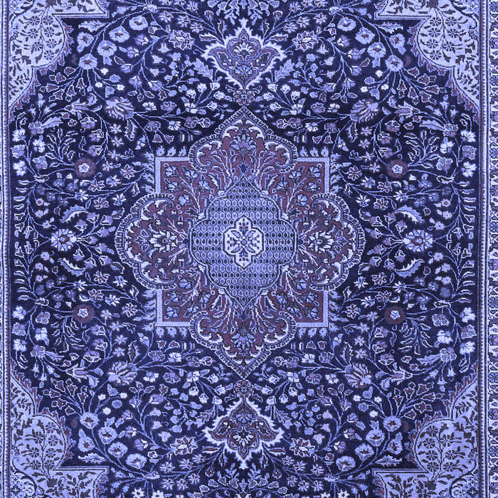Machine Washable Medallion Blue Traditional Rug, wshtr4157blu