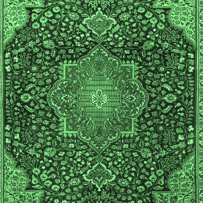Medallion Emerald Green Traditional Rug, tr4157emgrn