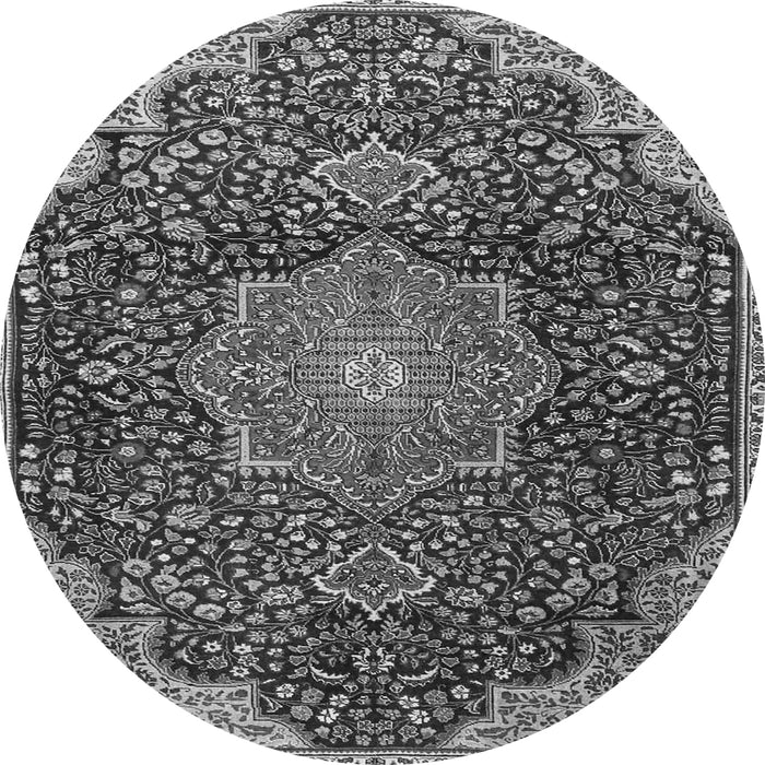 Machine Washable Medallion Gray Traditional Rug, wshtr4157gry