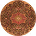 Square Medallion Orange Traditional Rug, tr4157org