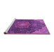 Sideview of Machine Washable Medallion Purple Traditional Area Rugs, wshtr4157pur