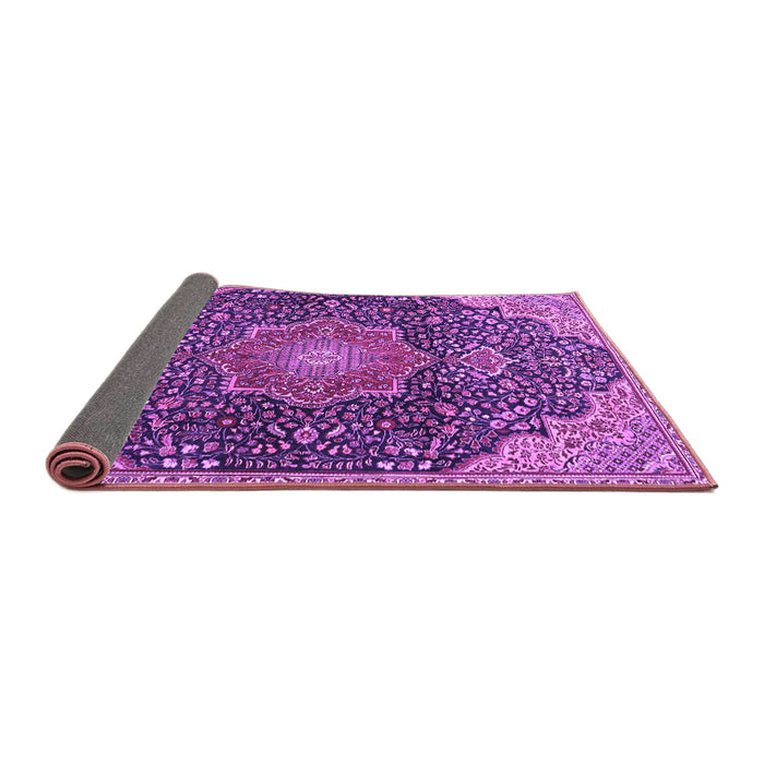 Sideview of Medallion Purple Traditional Rug, tr4157pur