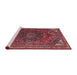 Sideview of Machine Washable Traditional Raspberry Purple Rug, wshtr4158