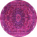 Round Medallion Pink Traditional Rug, tr4158pnk