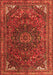 Serging Thickness of Machine Washable Medallion Orange Traditional Area Rugs, wshtr4158org