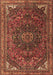 Machine Washable Medallion Brown Traditional Rug, wshtr4158brn