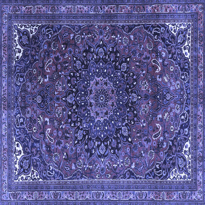 Square Medallion Blue Traditional Rug, tr4158blu