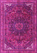 Machine Washable Medallion Pink Traditional Rug, wshtr4158pnk