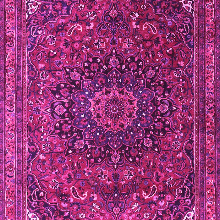 Machine Washable Medallion Pink Traditional Rug, wshtr4158pnk